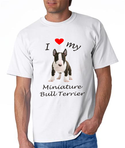 Dogs - Miniature Bull Terrier Picture on a Mens Shirt